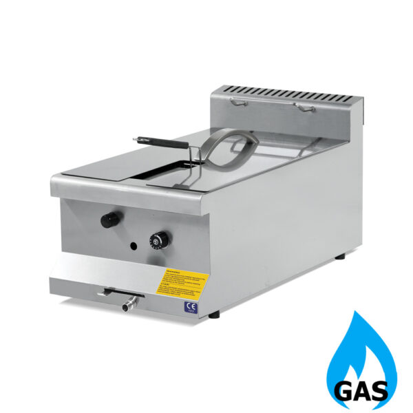 Friggitrice a Gas da banco - 1 Vasca - 10 lt - 400 x 635 x 285 mm