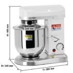 Impastatrice planetaria 7 litri - 240 x 380 x 405 mm
