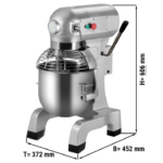 Impastatrice planetaria da terra 10 litri - 452 x 372 x 606 mm