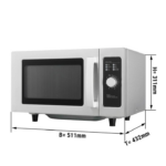 Microonde manuale 25 litri - 1000 Watt - 511 x 432 x 311 mm