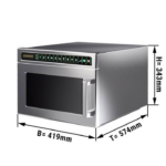Microonde professionale automatico 17 litri - 2100 Watt - 419 x 574 x 343 mm