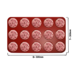 Stampo per polpette e hamburger - 15 fori da 80 mm - 500 x 300 x 15 mm