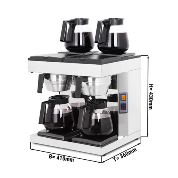 GGA Grande Distribuzione | attrezzature ristorazione-Macchina per caffè con filtro – 4 piastre riscaldanti – 2 x 1