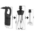 Set completo - Frullatore ad immersione elettrico - Pala 200mm - 650 W - 91 x 91 x 534/609 mm
