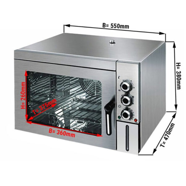 Forno a vapore - 30 litri - acciaio inox - 550 x 470 x 380 mm