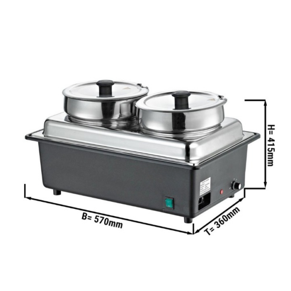 GGA Grande Distribuzione | attrezzature ristorazione-Hot Pot Bagnomaria – 2 x 6