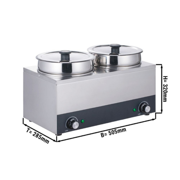 GGA Grande Distribuzione | attrezzature ristorazione-Hot Pot Bagnomaria – acciaio inox – 13 lt (2 x 6