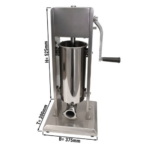 Insaccatrice per salsicce verticale - 3 litri - acciaio inox - 375 x 300 x 525 mm