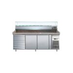Banco Pizza TN Profondità 80 cm 2 Porte 60x40 e Cassettiera