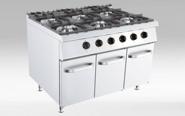 GGA Grande Distribuzione | attrezzature ristorazione-Cucina 6 Fuochi – A Gas – 3 x 3