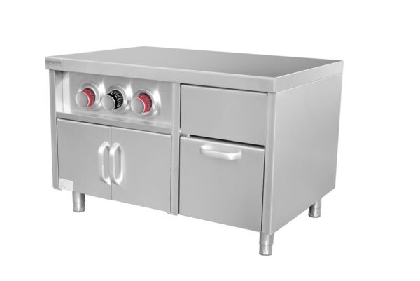 GGA Grande Distribuzione | attrezzature ristorazione-Armadio da lavoro per bar con portabicchieri e scomparto per cubetti di ghiaccio – 1