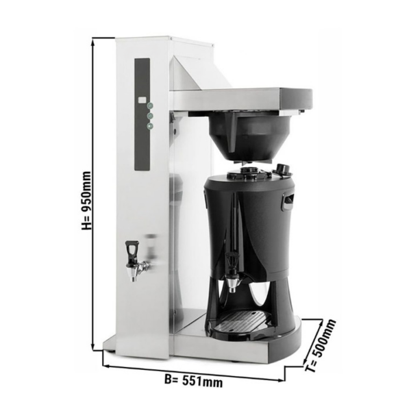 GGA Grande Distribuzione | attrezzature ristorazione-Macchina per caffè con filtro – 2 piastre riscaldanti – 1