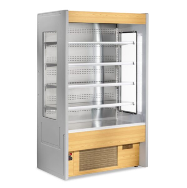 Espositore murale - Versione senza porte con ripiano inclinabile - Lunghezza 2100 mm