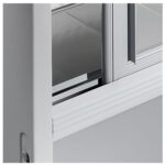 Espositore murale - Con ripiano inclinabile e porte scorrevoli - Lunghezza 2100 mm - immagine 6