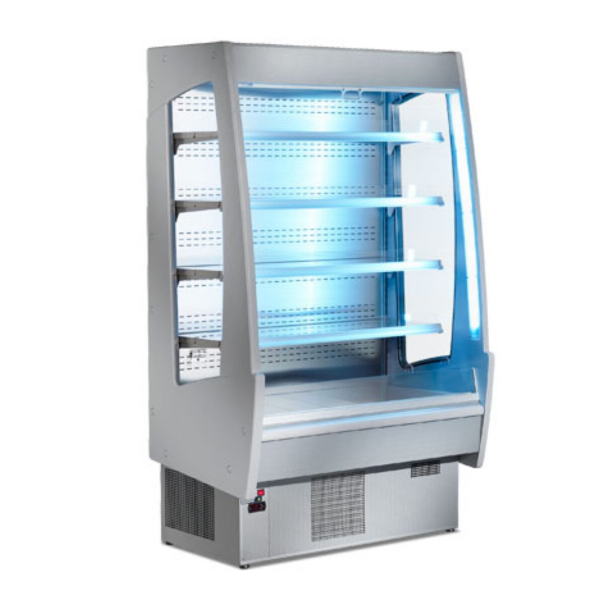 Espositore murale - Versione con spalle illuminate a LED - Con ripiano inclinabile - Lunghezza 2100 mm - immagine 6
