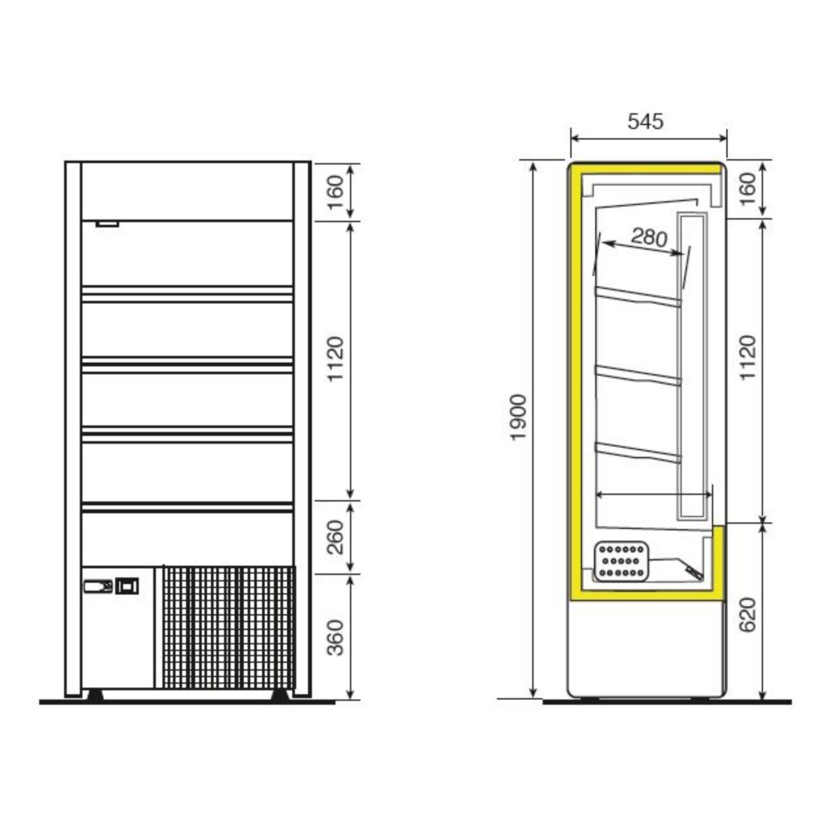 Espositore murale - Con ripiano inclinabile - Lunghezza 1300 mm - immagine 9