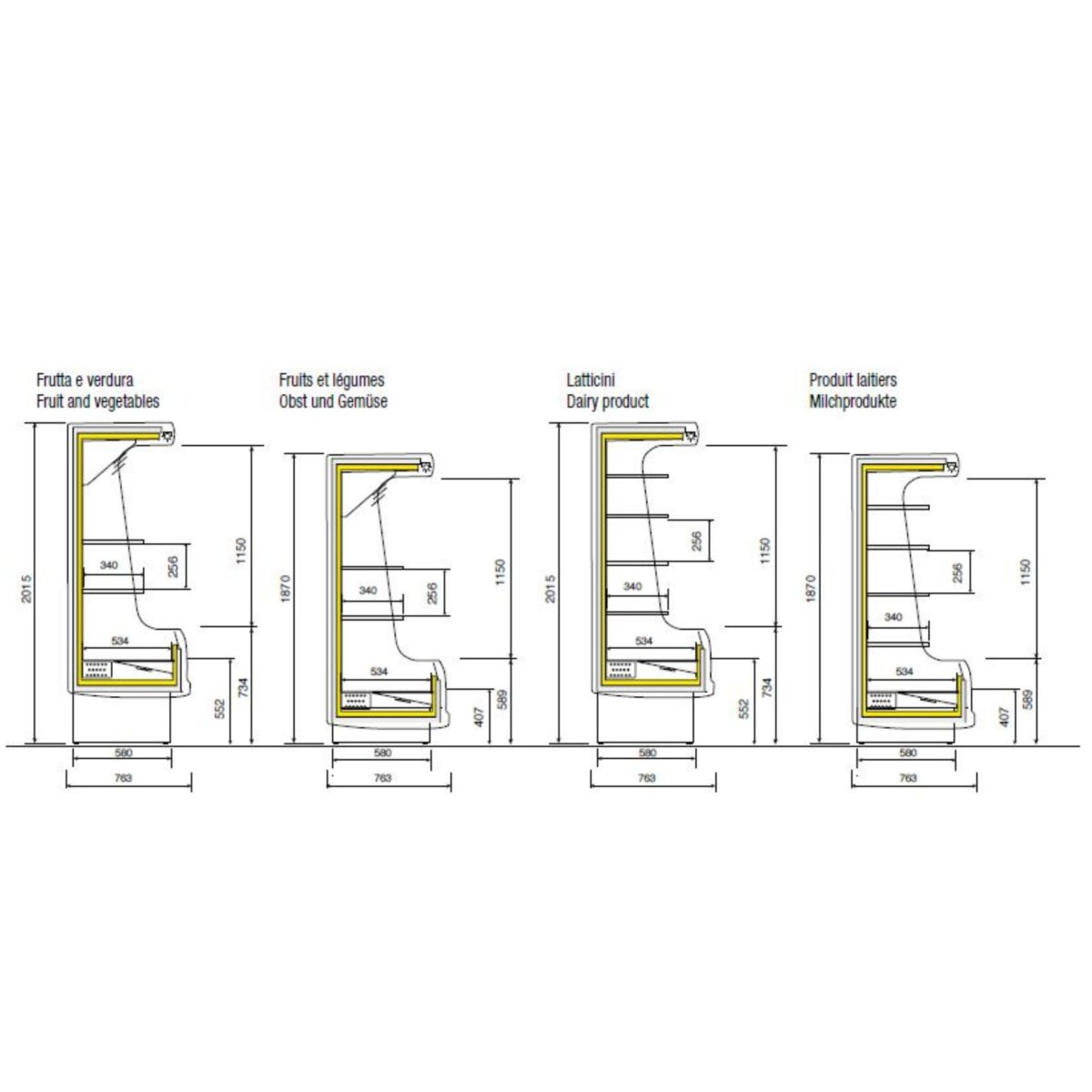 Espositore murale - Versione latticini - Lunghezza 1300 mm - immagine 7
