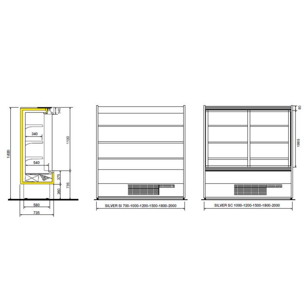 Espositore murale - Versione con ripiano inclinabile - Lunghezza 800 mm - immagine 5