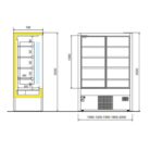 Espositore murale - Versione senza porte con ripiano inclinabile - Lunghezza 1100 mm - immagine 4
