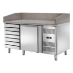 Banco pizza refrigerato ventilato Temperatura -2 ÷ +8°C mm 1515x800x1050h