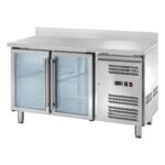 Banco refrigerato ventilato GN1/1 con porte a vetri e alzatina Temperatura -2 ÷ +8°C mm 1360x700x950h - immagine 2