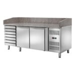 Banco pizza refrigerato ventilato Temperatura -2 ÷ +8°C mm 2025x800x1050h