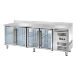 Banco refrigerato ventilato GN1/1 con porte a vetri e alzatina Temperatura -2 ÷ +8°C mm 2230x700x950h - immagine 2