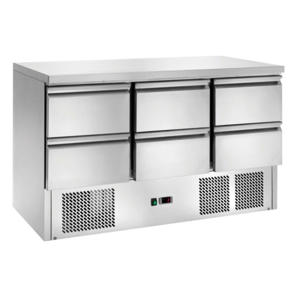 Saladette refrigerata statica con cassetti Temperatura +2 ÷ +8°C mm 1365x700x850h