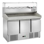Saladette refrigerata statica GN1/1 per pizza Temperatura +2 ÷ +8°C mm 1400x700x1020h