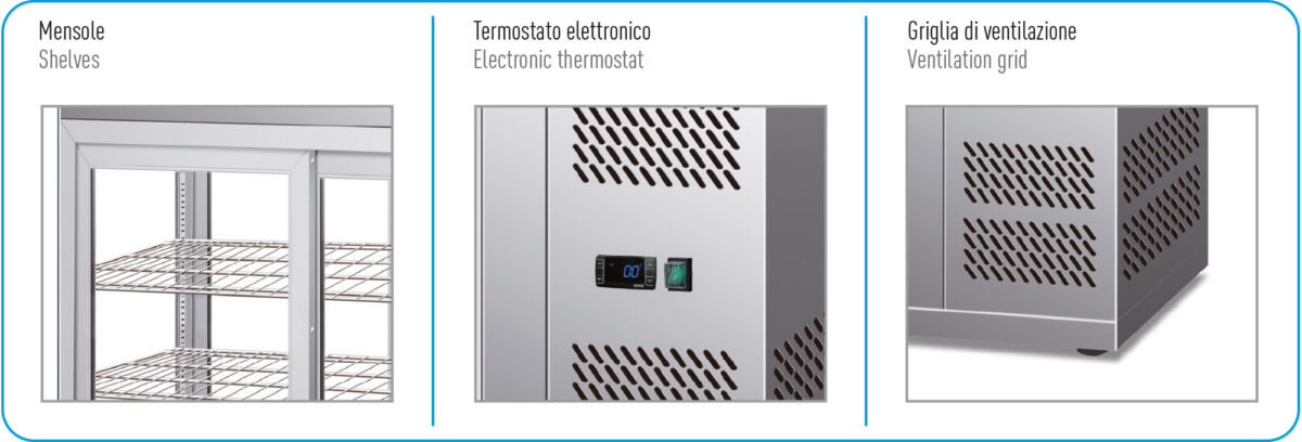 Frigo sopra banco 3 lati vetro +3 °C / +8 °C - immagine 2