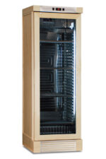 Frigo vini statico con ventola on/off rivestito in frassino naturale +4 °C / +18 °C