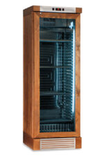 Frigo vini statico con ventola on/off rivestito in frassino tinto noce medio +4 °C / +18 °C