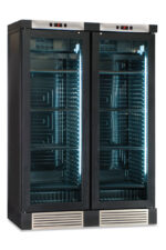 Frigo vini statico con ventola on/off rivestito in frassino nero +4 °C / +18 °C