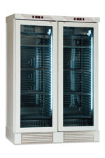 Frigo vini statico con ventola on/off rivestito in frassino sbiancato +4 °C / +18 °C