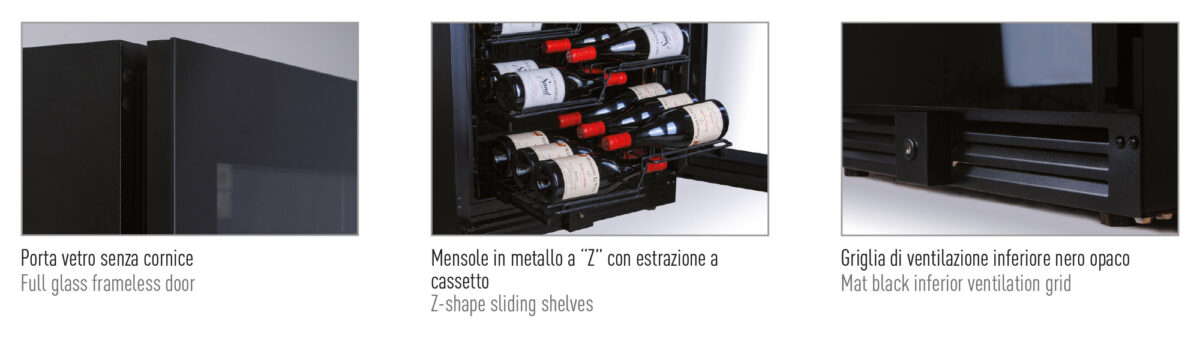 Frigo vini ventilato doppia zona di temperatura +2 °C / +20 °C - immagine 2
