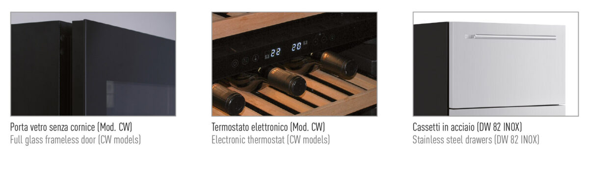 Frigo vini ventilato doppia zona di temperatura +2 °C / +20 °C - immagine 2