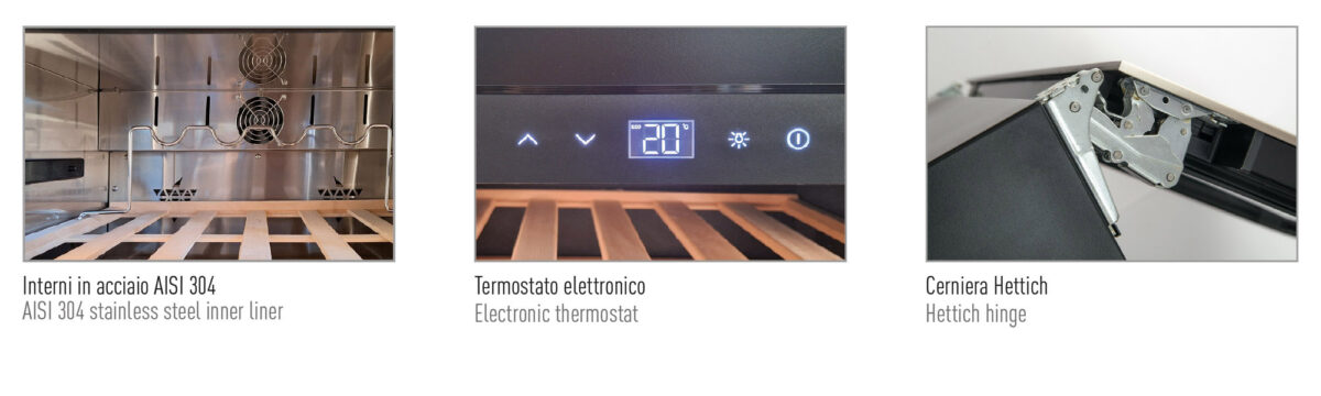 Frigo vini ventilato doppia zona di temperatura +3 °C / +20 °C - immagine 2