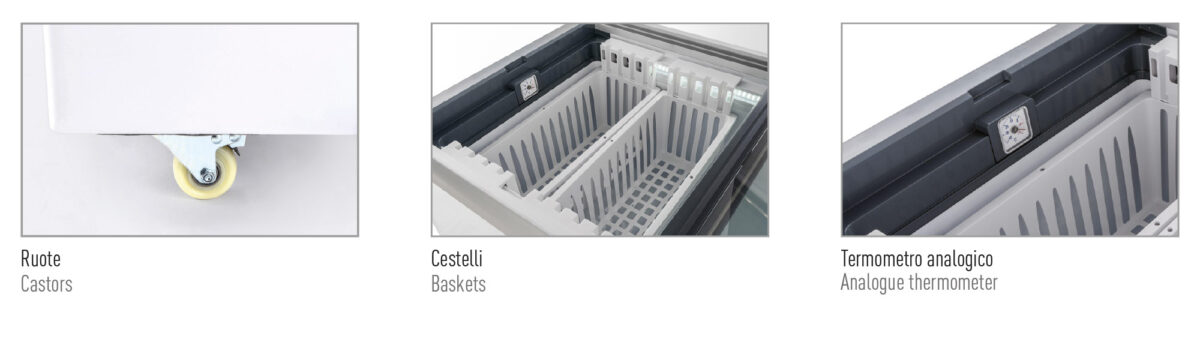 Frigo/Congelatore statico a pozzo vetro piatto scorrevole 0 °C / +10 °C | -18 °C / 0 °C - immagine 2