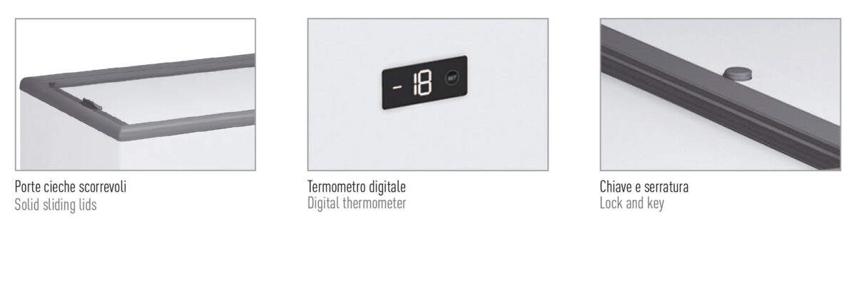 Congelatore statico a pozzo porta cieca scorrevole -22 °C / -9 °C - immagine 2