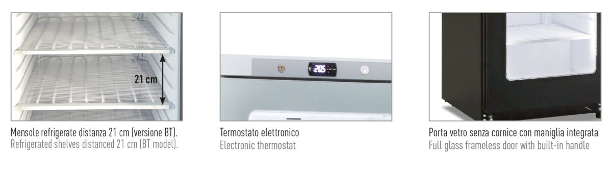 Armadio frigo statico con agitatore, porta vetro. Bassa temperatura -20 °C / -15 °C - immagine 2