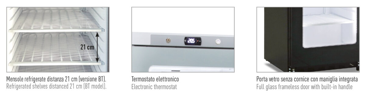 Armadio frigo statico con agitatore, porta vetro. Temperatura positiva. +2 °C / +10 °C - immagine 2