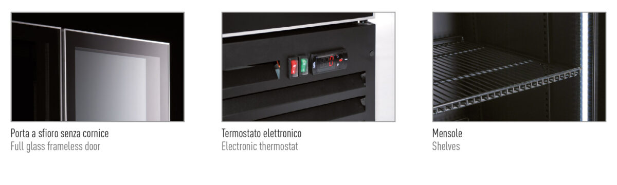 Frigo bibite doppia porta ventilato 0 °C / +10 °C - immagine 2