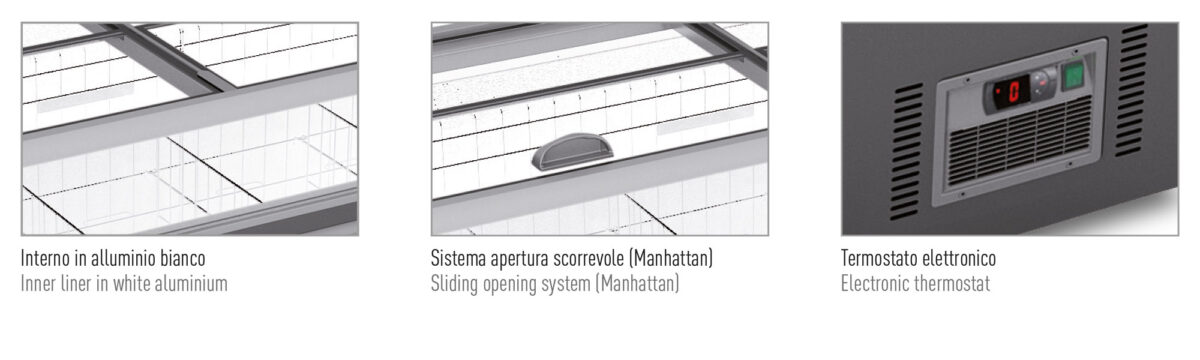 Isola statica con sbrinamento automatico - vetro piatto | PRODOTTO COMBINABILE CON: ALASKA TOP 210 -22 °C / +10 °C - immagine 2