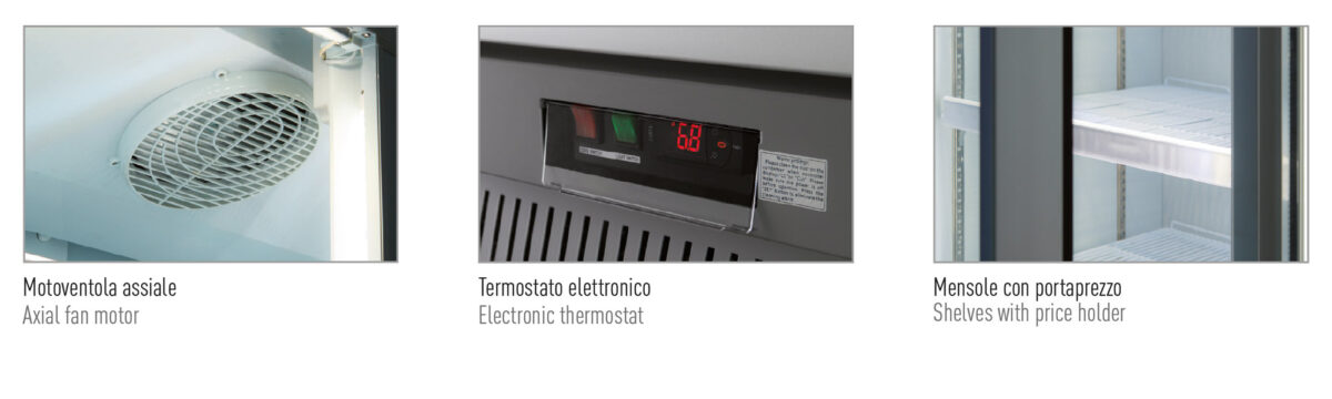 Armadio murale tre porte ventilato. Temperatura normale +1 °C / +10 °C - immagine 2