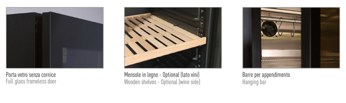 Frigo vini ventilato + Armadio per conservazione di salumi e formaggi. +2 °C / +20 °C - immagine 2
