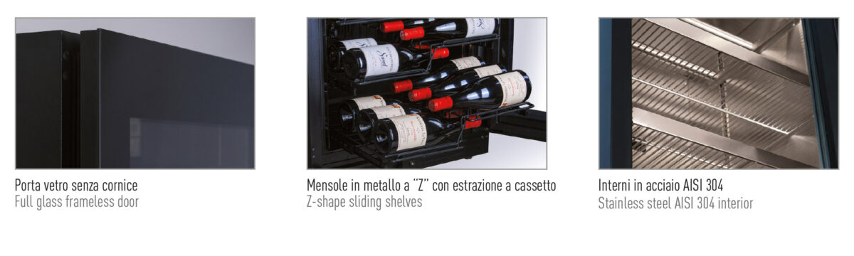 Frigo vini ventilato + Armadio per conservazione di salumi e formaggi. +2 °C / +20 °C - immagine 2