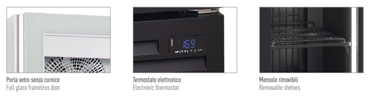 Freezer statico, porta vetro. -22 °C / -17 °C - immagine 2