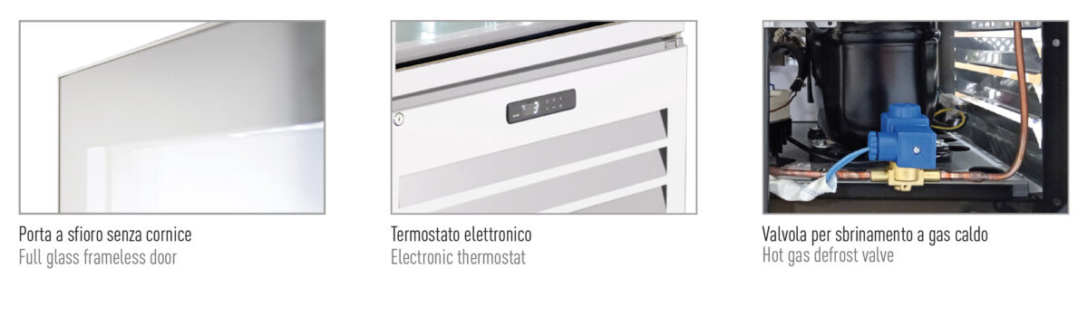 Frigo pasticceria quattro lati vetro no frost positivo 0 °C / +10 °C - immagine 2
