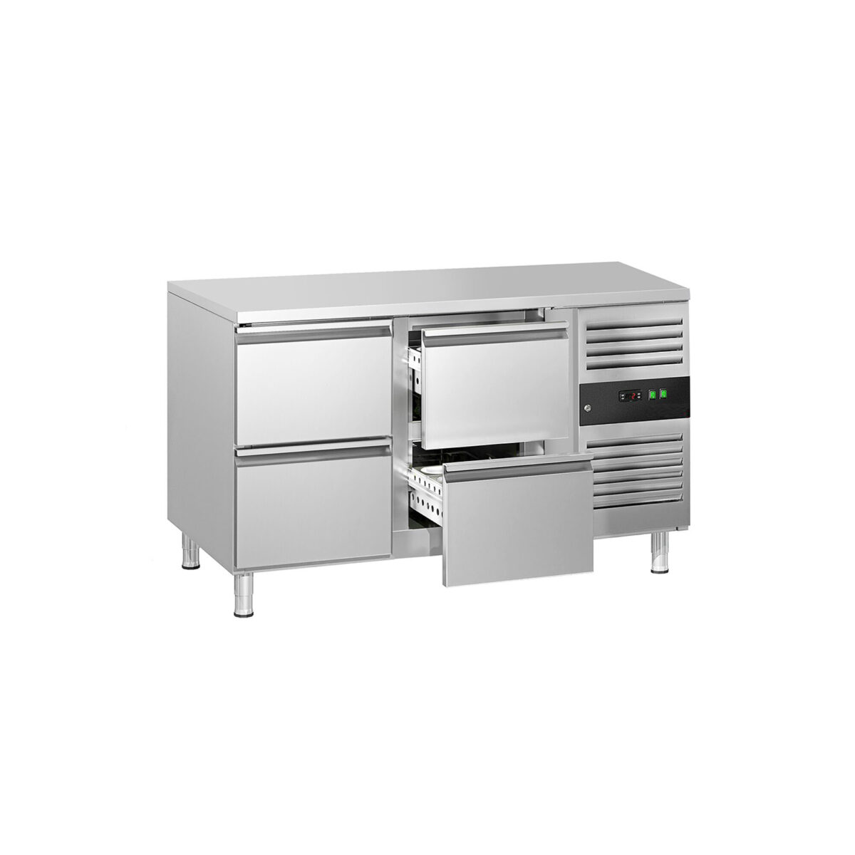 Banco 2 cassetti Tavolo refrigerato - 1360x700mm - Ventilata - 282 L - con 4 cassetti - immagine 1
