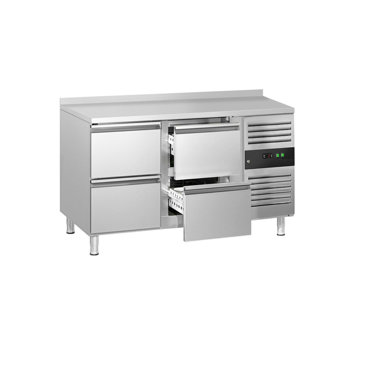 Tavolo refrigerato  - 1360x700mm - Ventilata - 205 L - Alzatina - con 4 cassetti - immagine 1